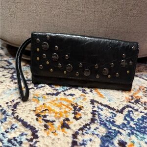 Kenneth Cole Reaction Black Studded Wristlet